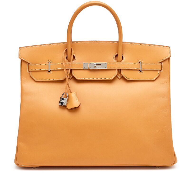 Vintage Naturel Vache Hunter Birkin 40 Palladium Hardware, 2001