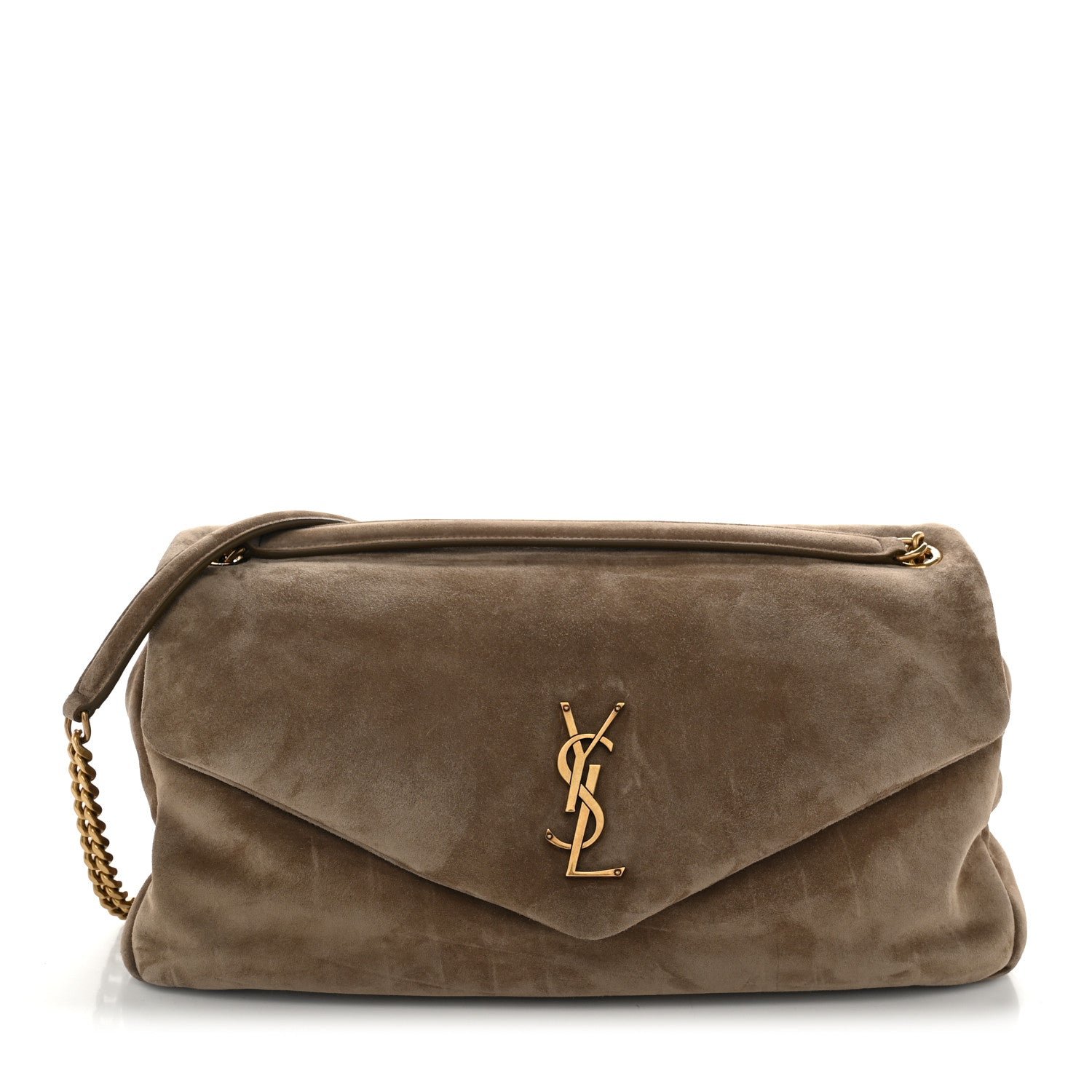 Saint Laurent Suede Large Calypso Dry Grain