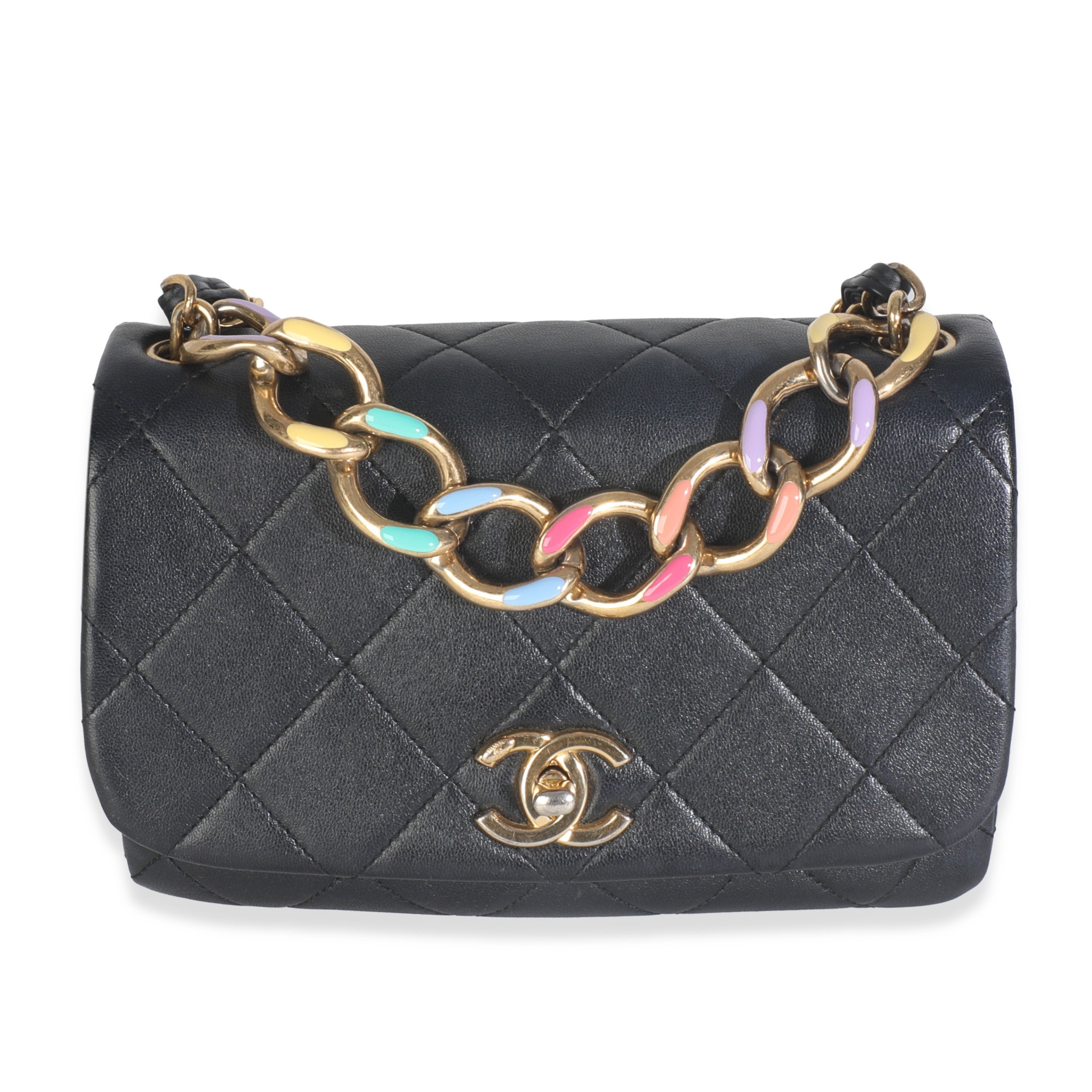 Chanel Black Quilted Lambskin Medium Colour Match Flap Bag