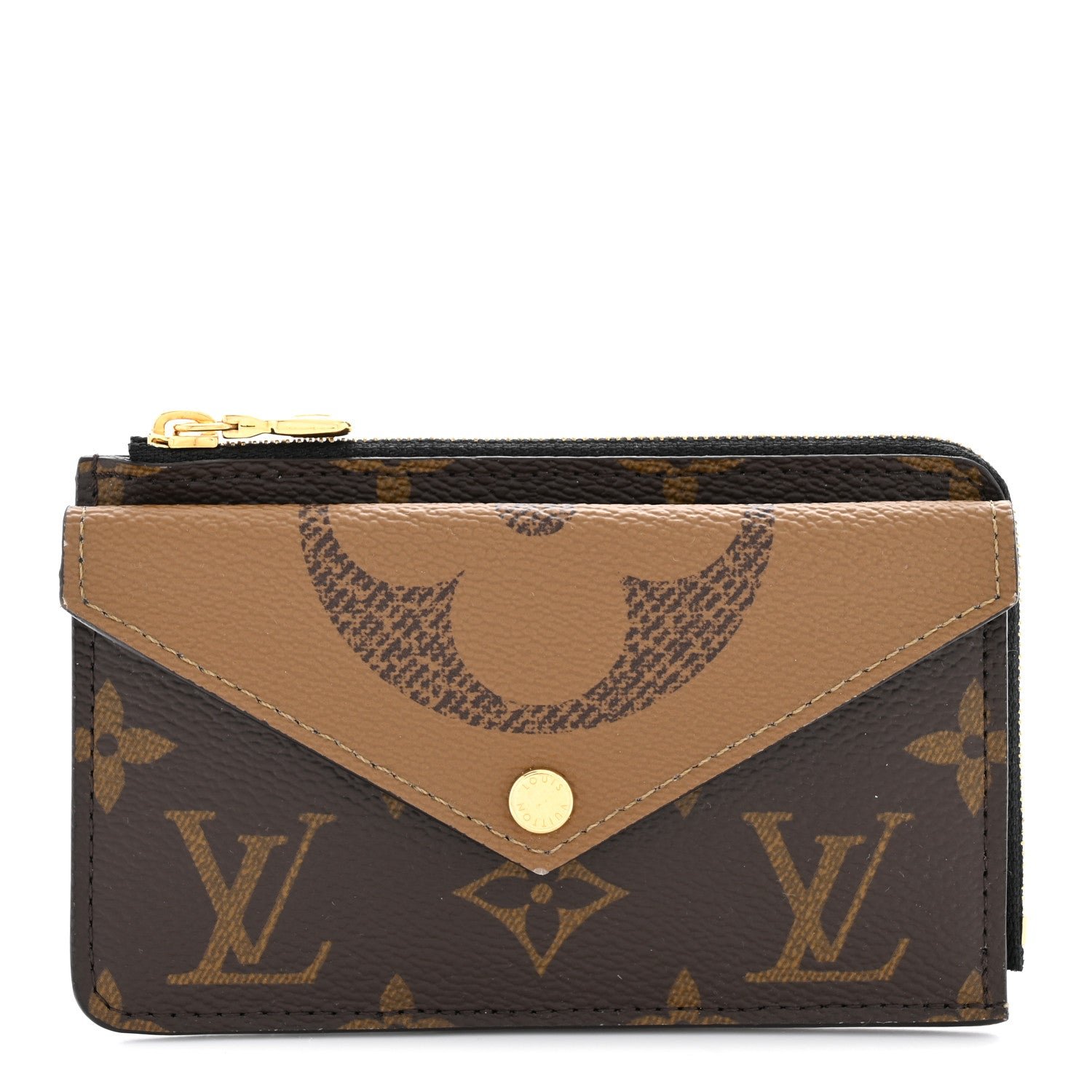 Louis Vuitton Reverse Monogram Recto Verso Card Holder Brown