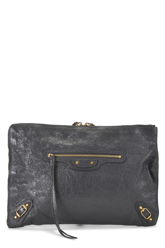 Grey Agneau Clutch