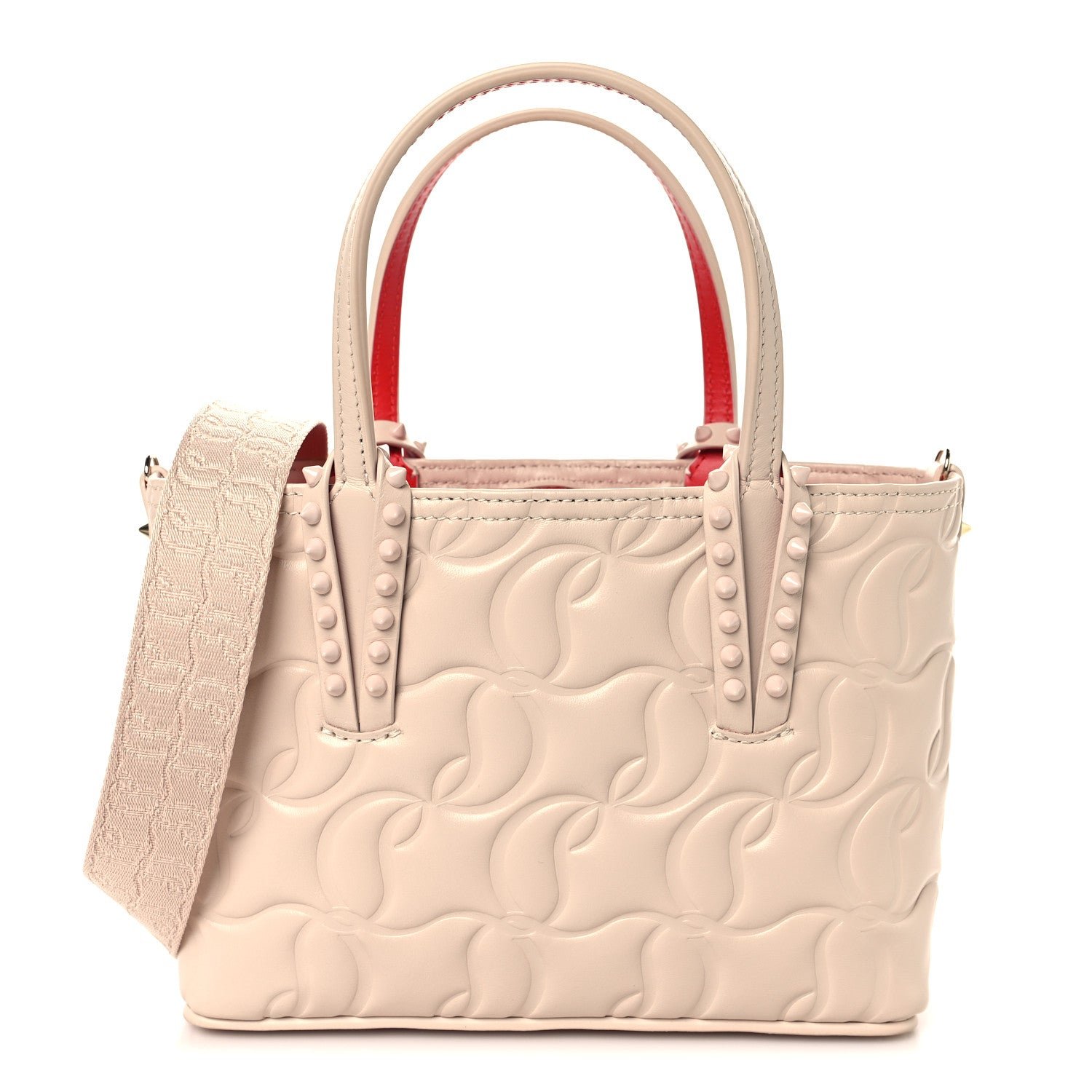 Christian Louboutin Christian Louboutin Nappa Embossed Mini East West Cabata Tote Leche