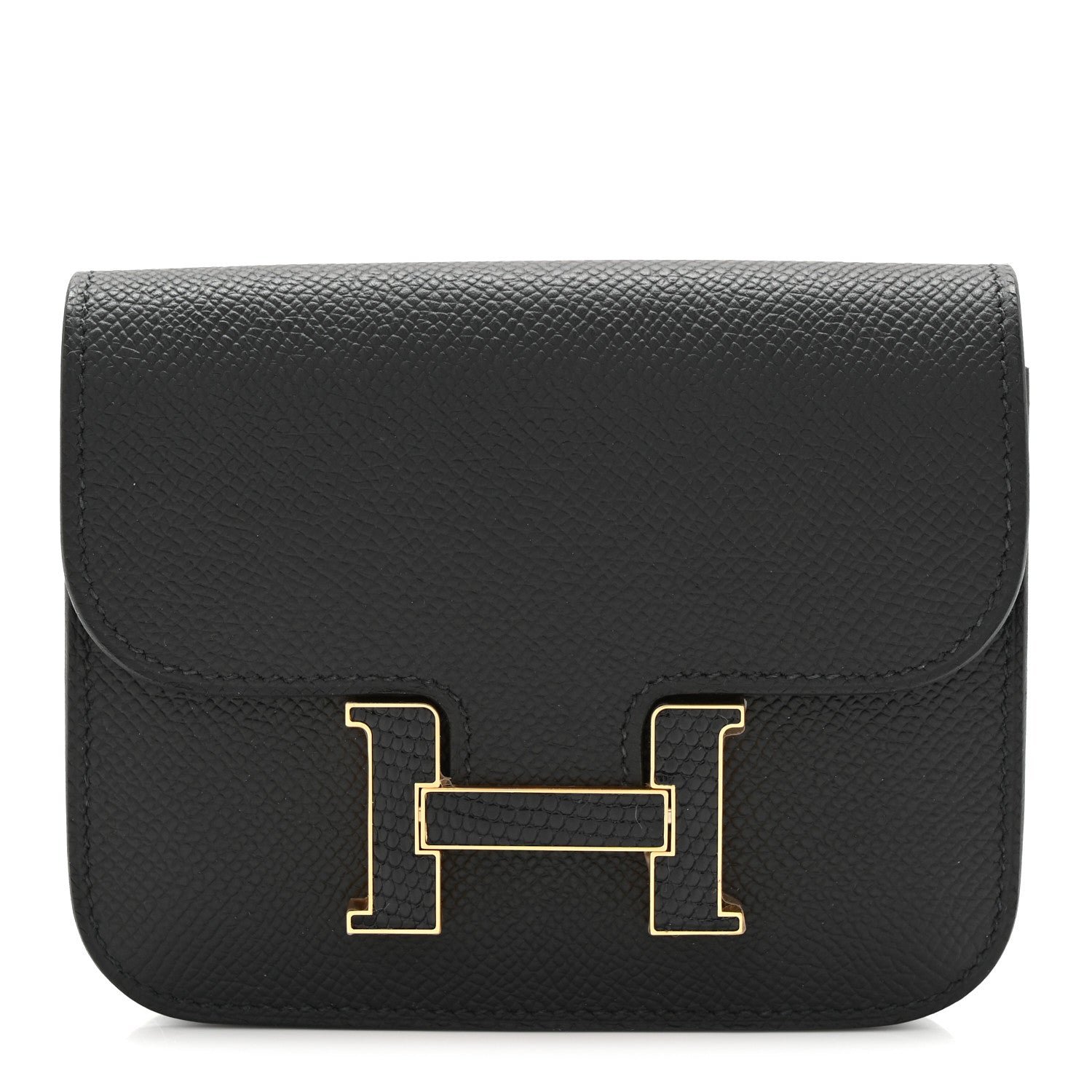 Hermes Hermes Epsom Lizard Constance Slim Wallet Black