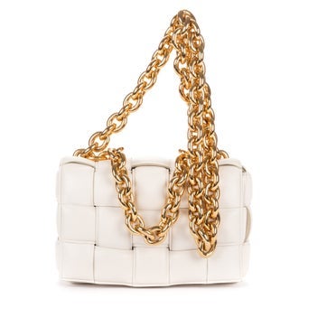 Leather Padded Casette Chain Crossbody