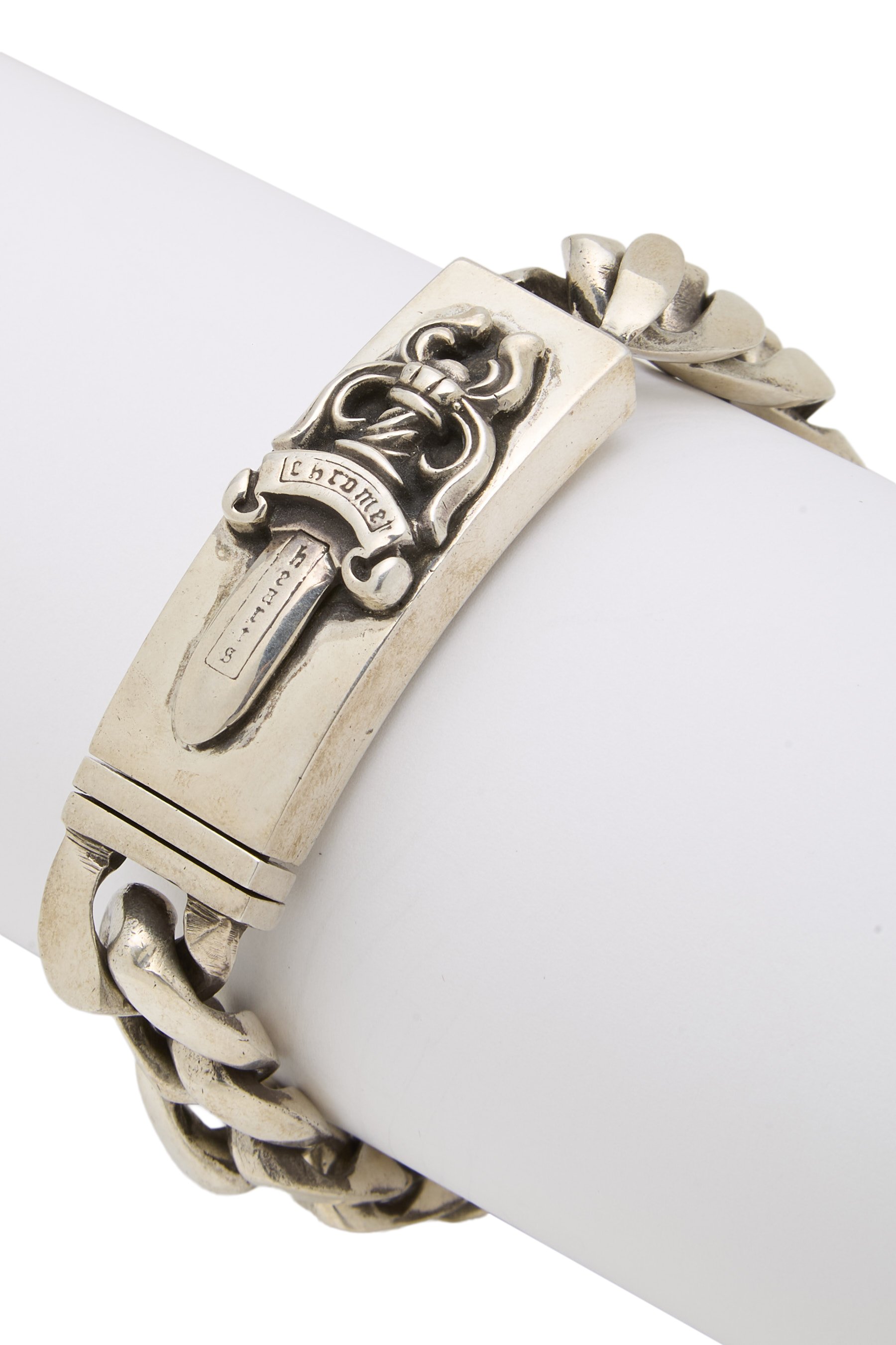 Sterling Silver Dagger ID Bracelet