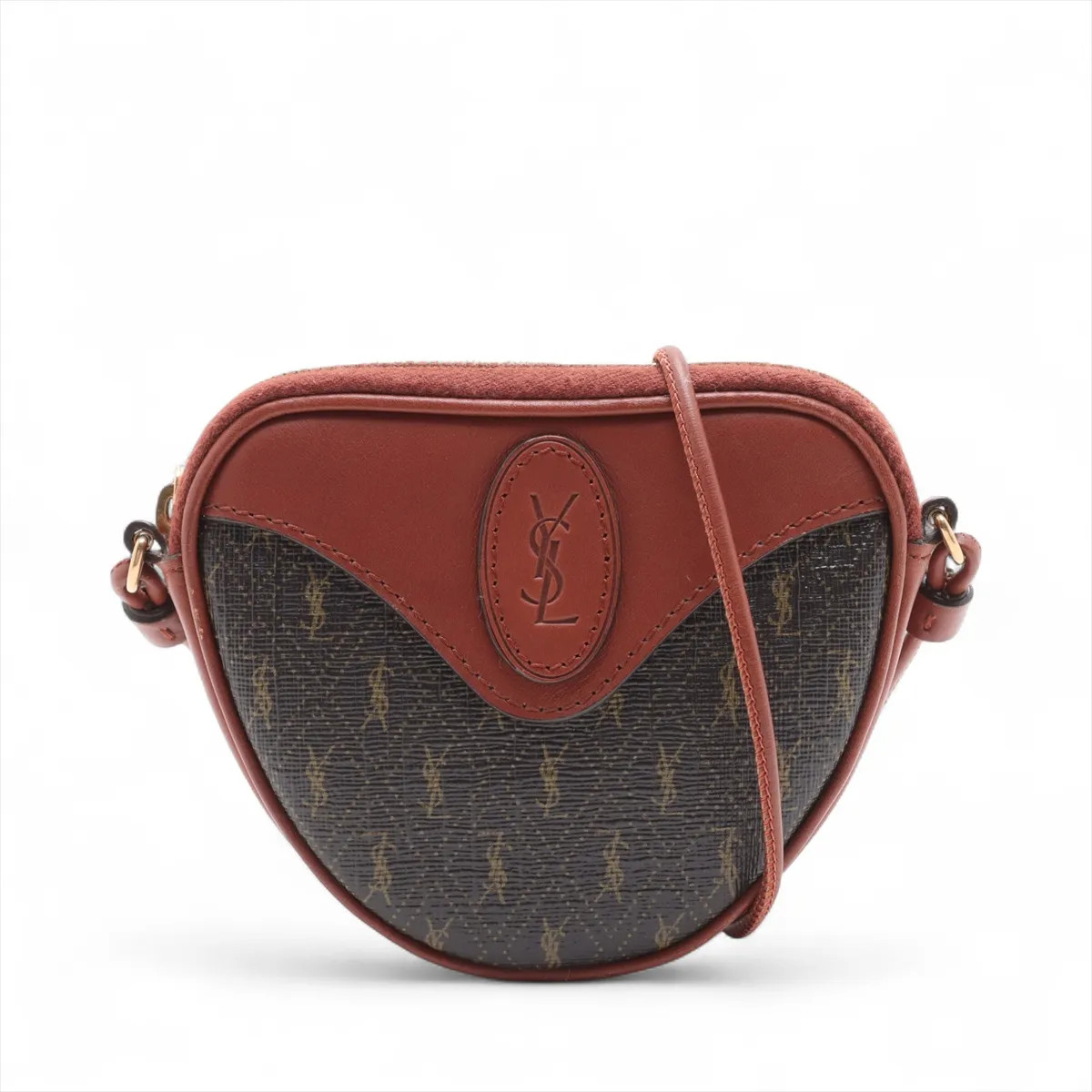 Saint Laurent Paris microcool Coin purse PVC & leather Shoulder bag Brown 696772