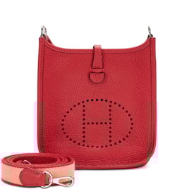 Hermes Rouge Casaque Clemence Mini Evelyne II TPM 16 Palladium Hardware, 2013