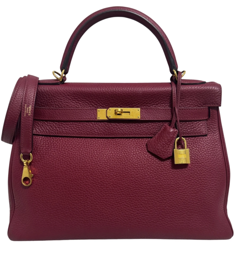 Hermes Rouge Grenat Retourne Kelly 32 Gold Hardware, 2016