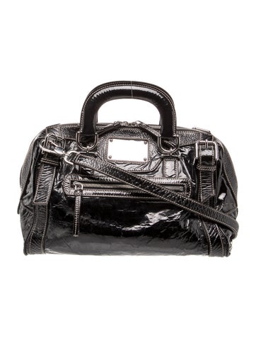 Patent Leather Top Handle Bag