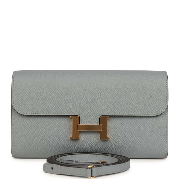 Hermes Hermes Constance Wallet To Go Gris Pantin Epsom Gold Hardware