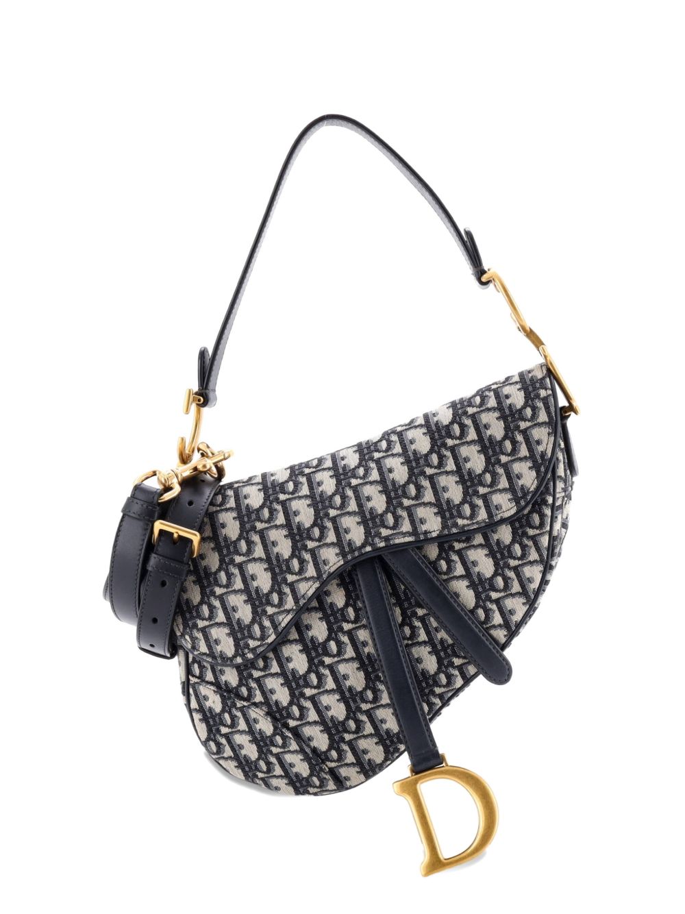 Dior Saddle Handbag with Strap Oblique Canvas Medium shoulder bag