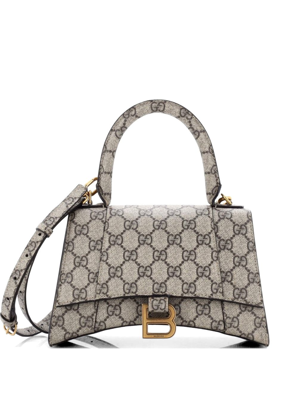 x Balenciaga The Hacker Project Hourglass Top Handle Bag GG Coated Canvas Small shoulder bag