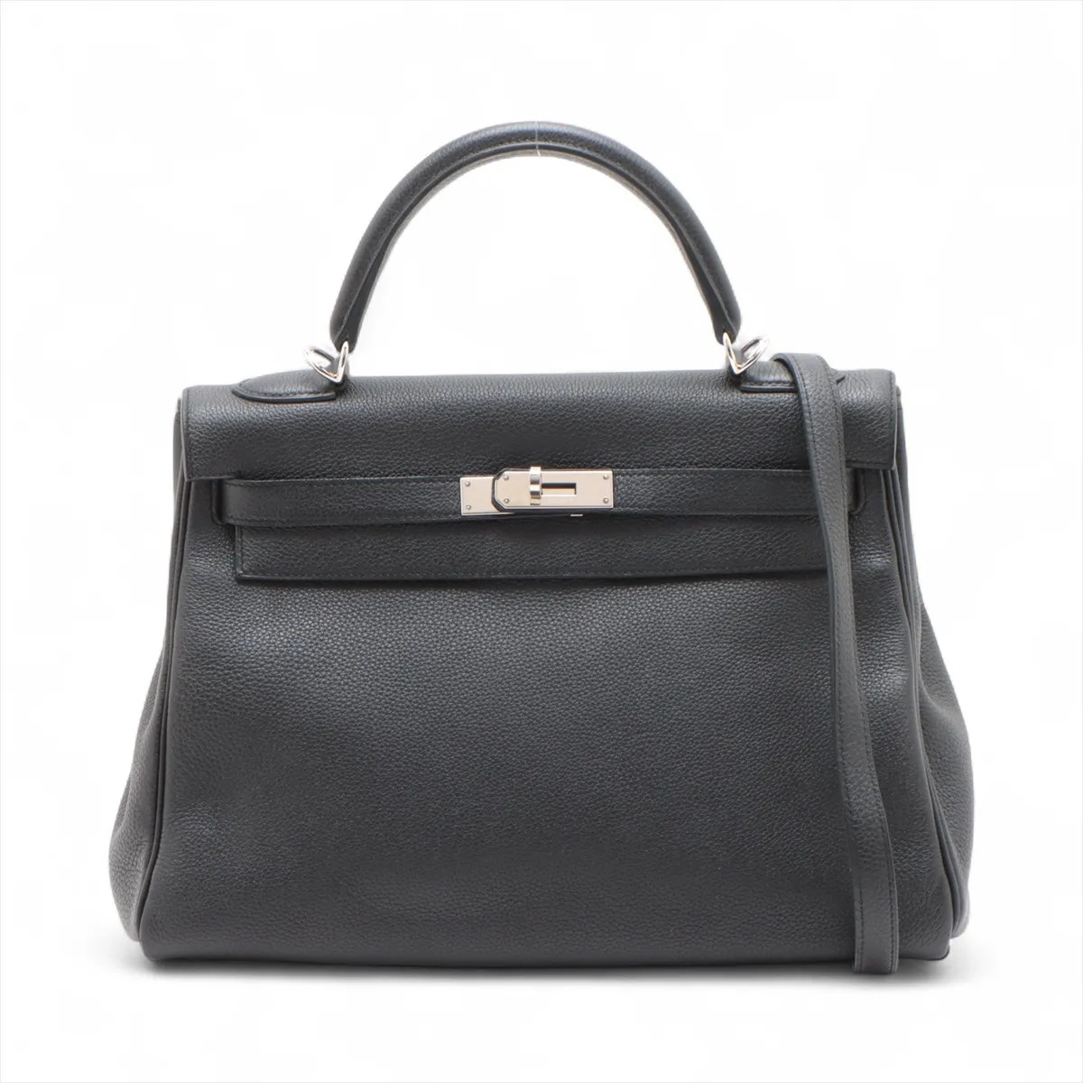 Hermès Kelly 32 Le Tournay Togo Black Silver Metal Fittings