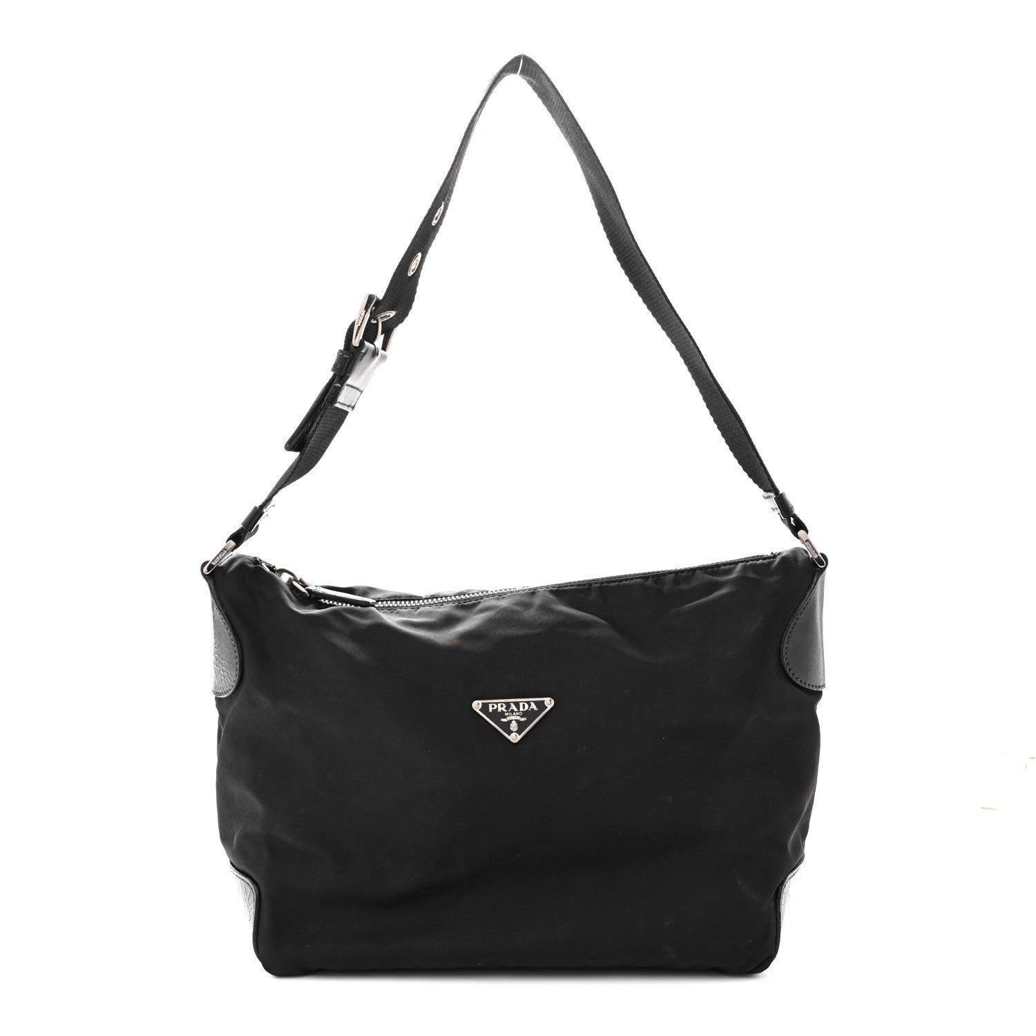 Prada Nylon Shoulder Bag  Black