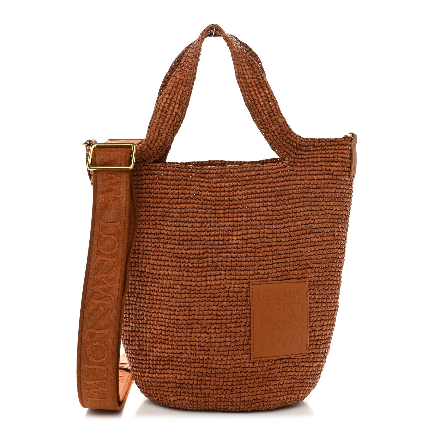 Loewe Raffia Mini Slit Tote Bag Honey Gold