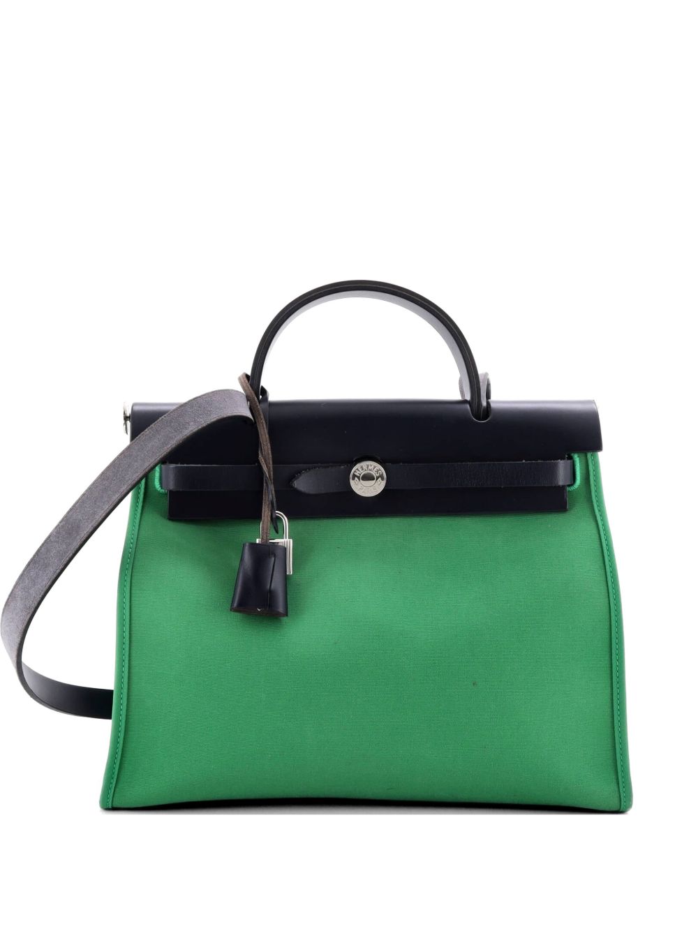 Herbag Zip Leather and Toile 31 shoulder bag