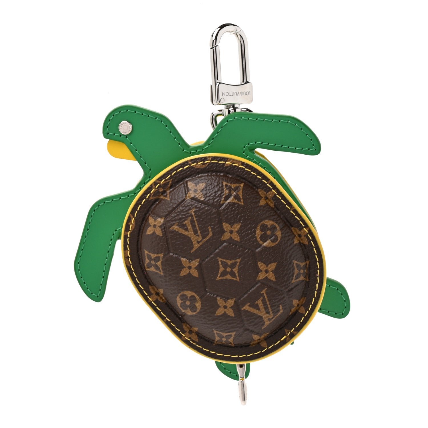 Louis Vuitton Monogram Calfskin LV Turtle Pouch Bag Charm Brown
