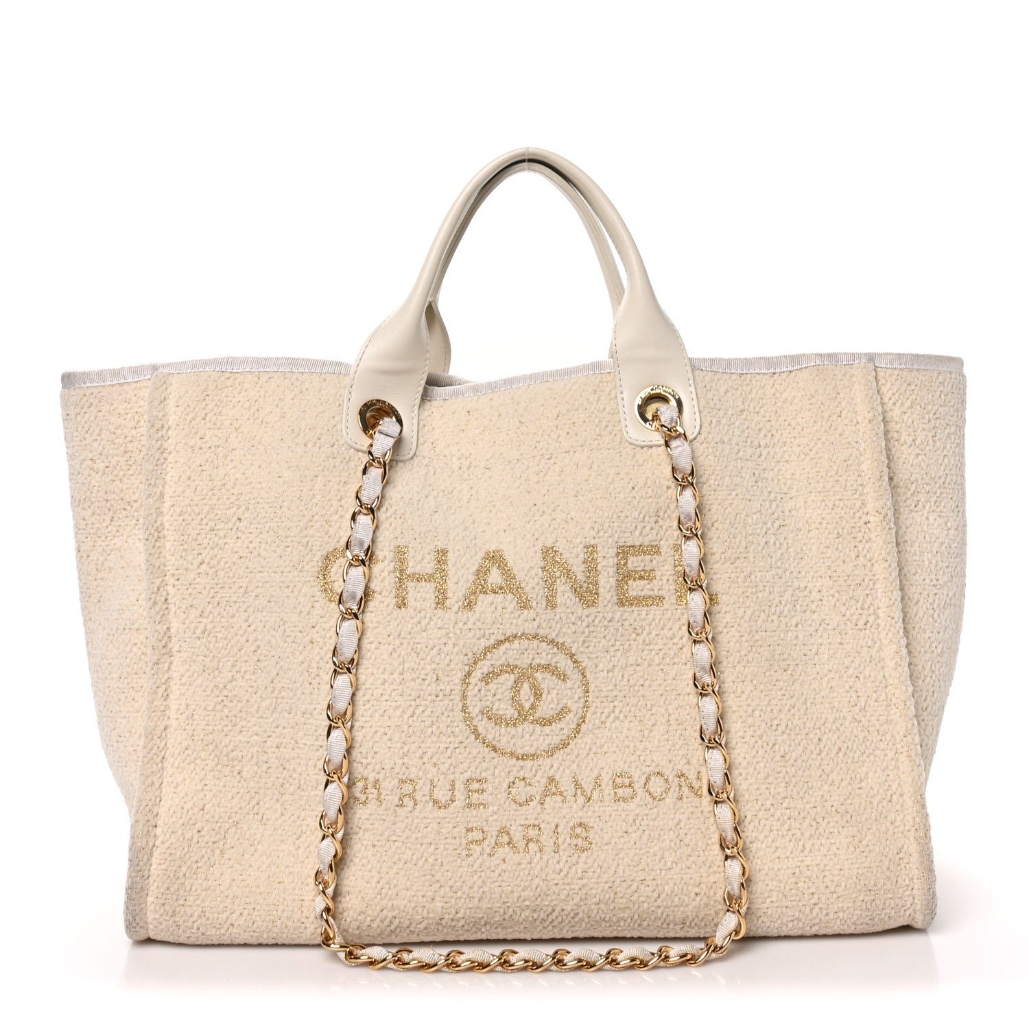 Chanel Canvas Large Deauville Tote White