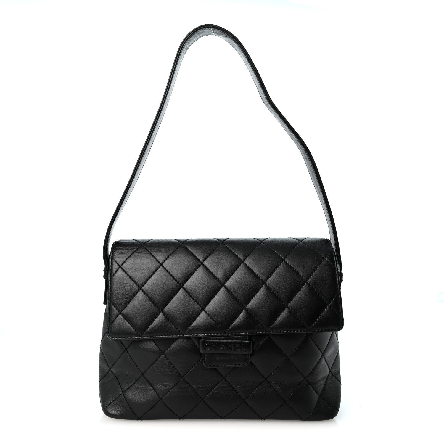 Chanel Lambskin Quilted Flap Shoulder Bag Black