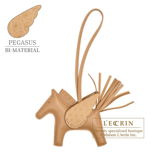 Hermes Rodeo charm Pegasus Touch PM Chai Agneau/Matt alligator crocodile skin