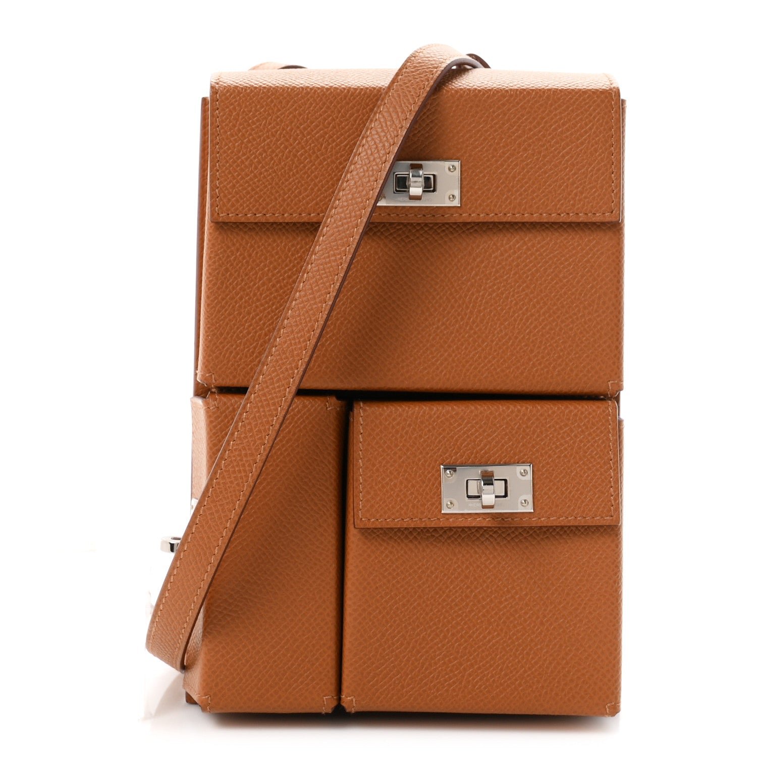 Hermes Epsom Kelly Multi Pocket Pochette To Go Gold