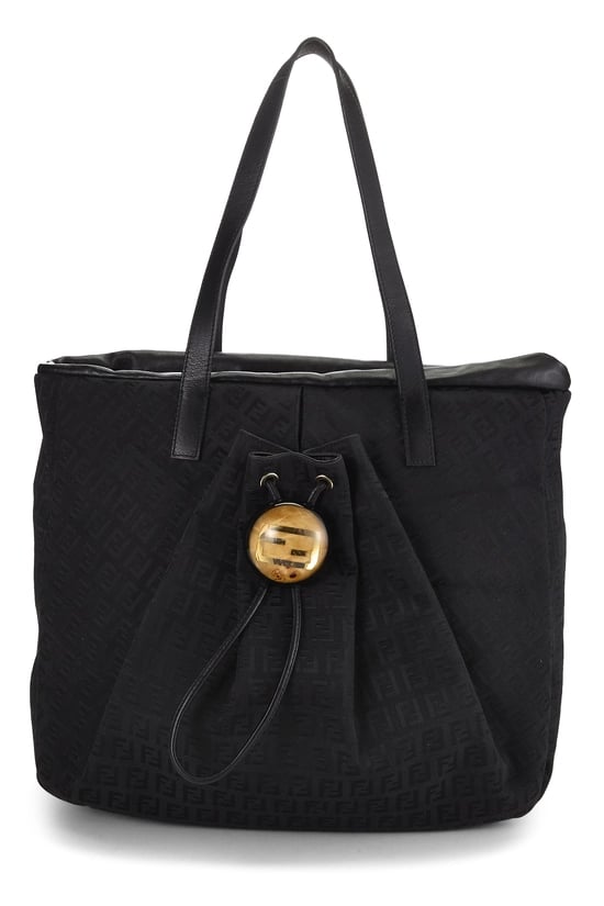 Black Zucchino Canvas Drawstring Tote Large