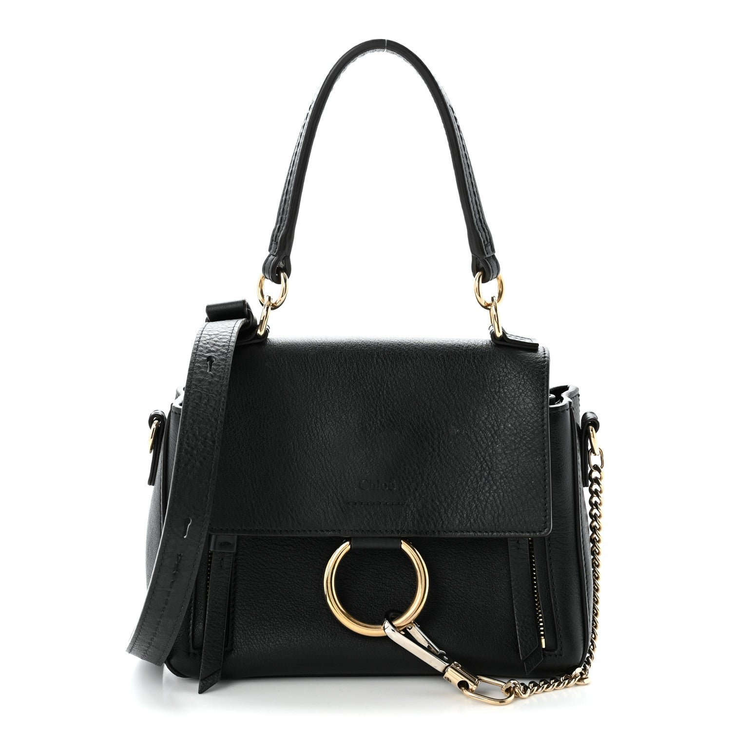 Chloe Calfskin Mini Faye Day Shoulder Bag Black