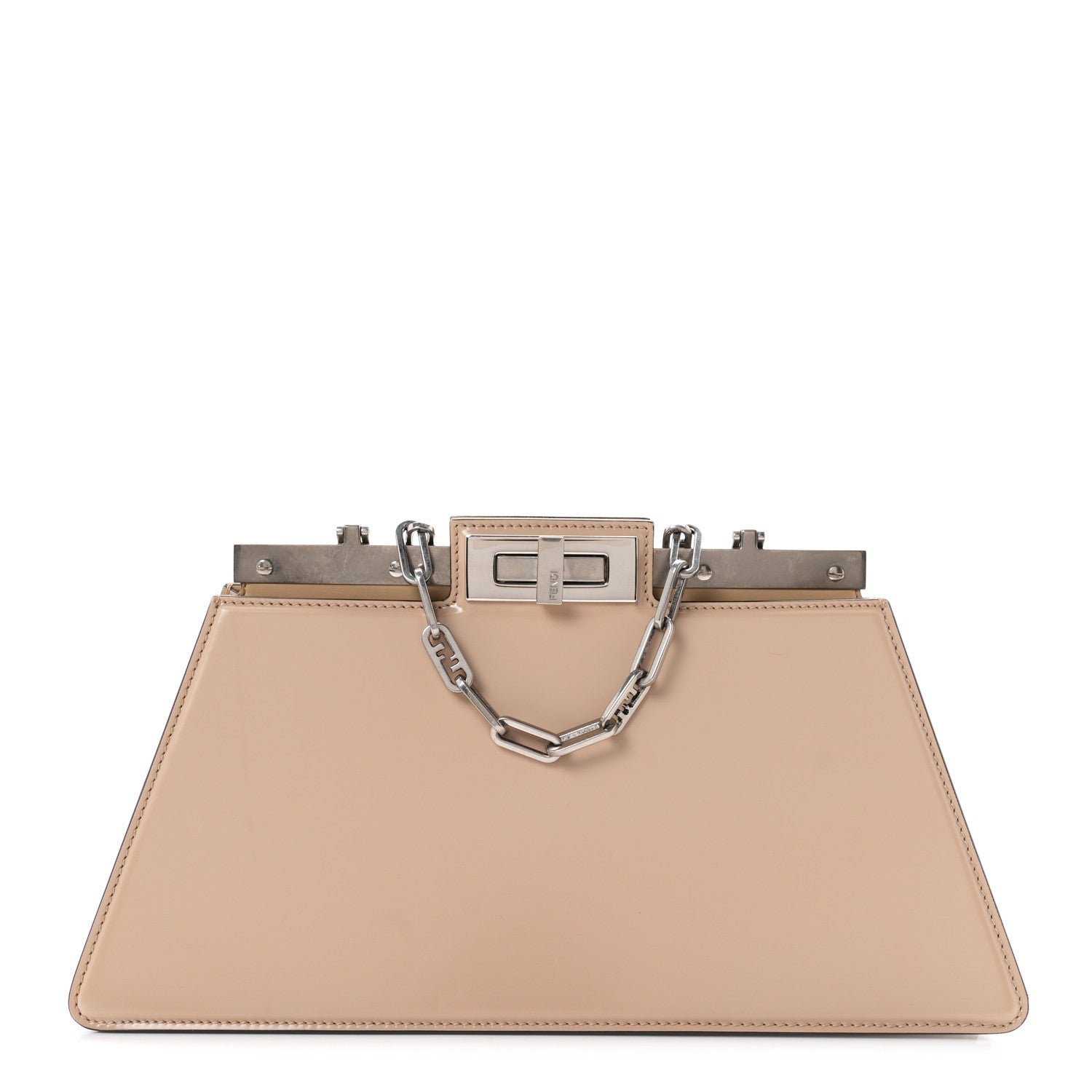 Fendi Patent Peekaboo Cut Beige Amid