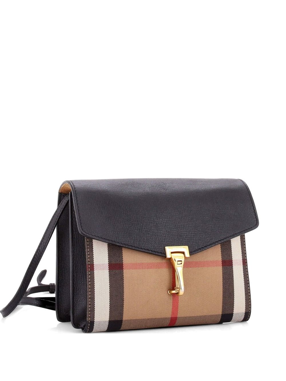 Macken Leather and House Check Canvas Small crossbody bag