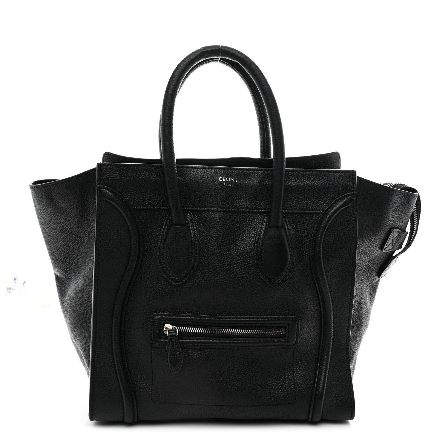 Celine Celine Drummed Calfskin Mini Luggage Black