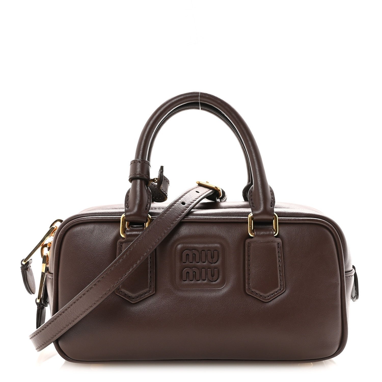 Miu Miu Calfskin Mini Arcadie Top Handle Bag Briarwood