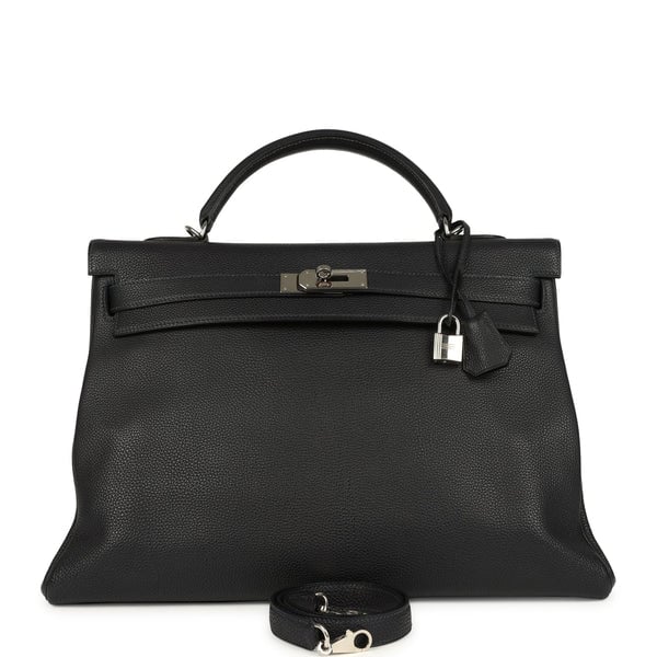 Hermes Pre-owned Hermes Kelly Retourne 40 Bleu Indigo Togo Palladium Hardware