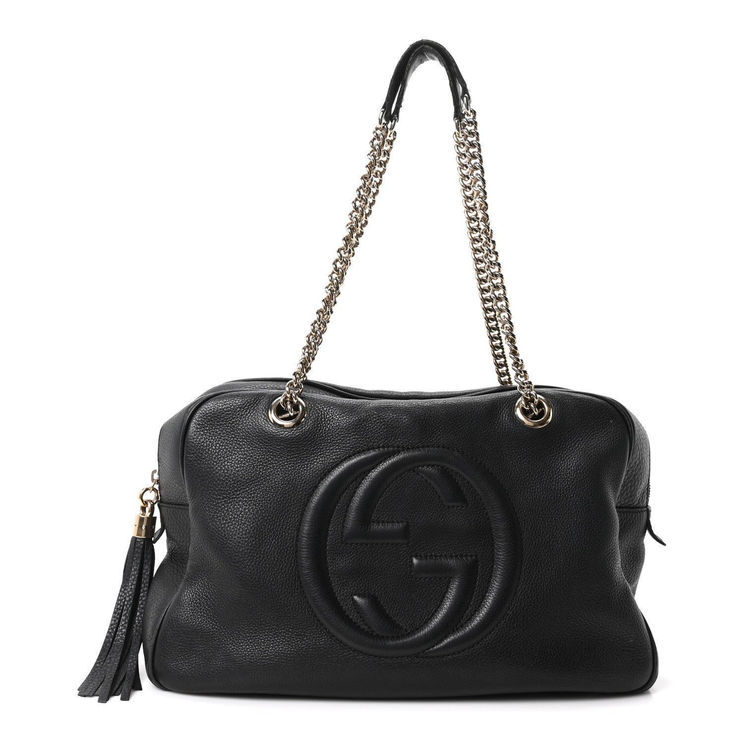 Gucci Pebbled Calfskin Medium Soho Bowler Black