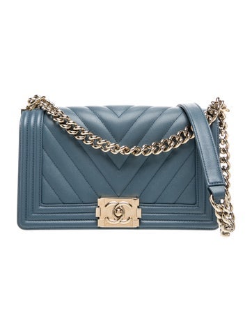 Chevron Caviar Medium Boy Flap Bag