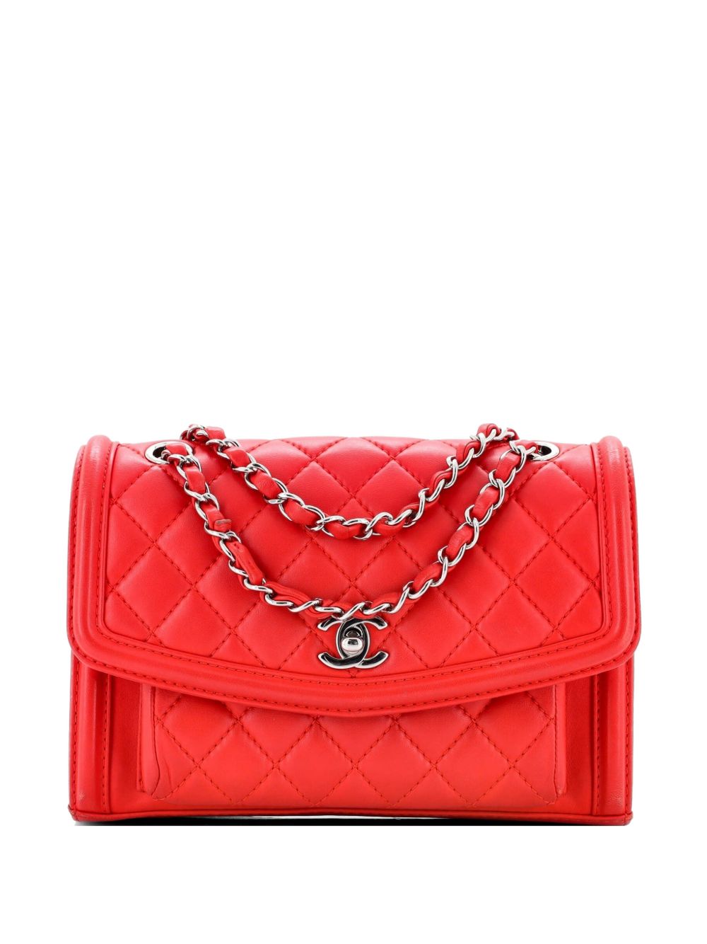 Geometric Flap Bag Quilted Lambskin Large shoulder bag