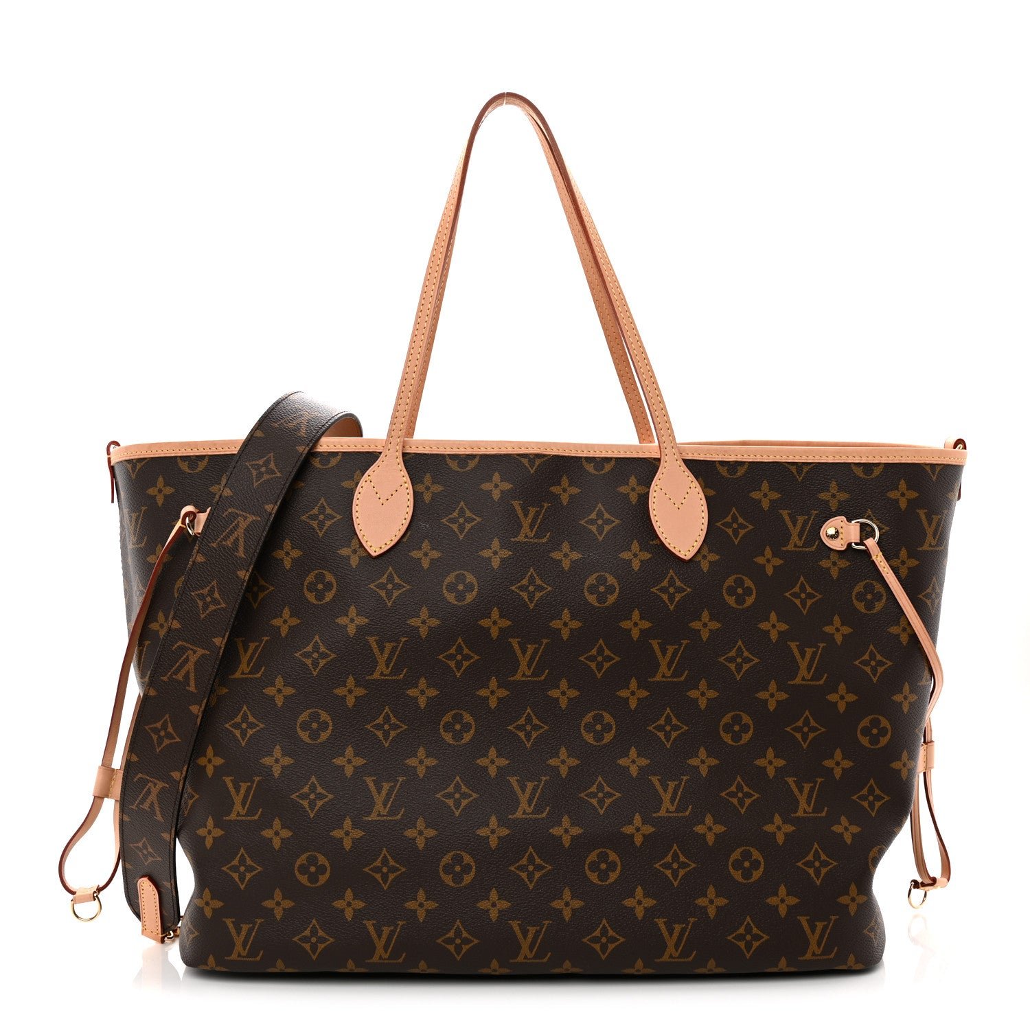 Louis Vuitton Louis Vuitton Monogram Stamped Inside Out Neverfull Bandouliere GM Beige