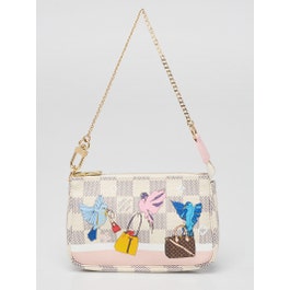 Louis Vuitton Limited Edition Damier Azur Canvas Christmas Animation Mini Accessories Pochette Bag