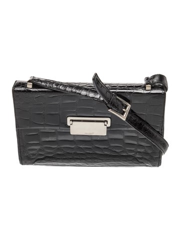 Signature Prada Sound Embossed Crocodile Handbag