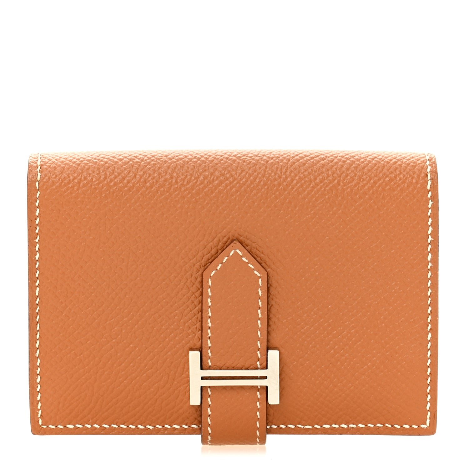 Hermes Epsom Bearn Card Holder Wallet Gold
