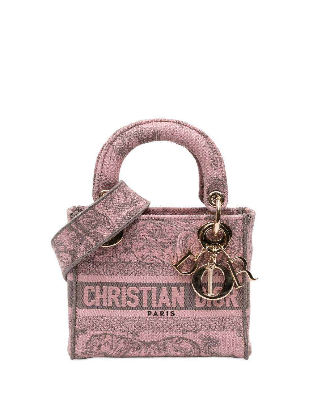 Dior 2023 Mini Embroidered Canvas Toile De Jouy Lady D Lite satchel
