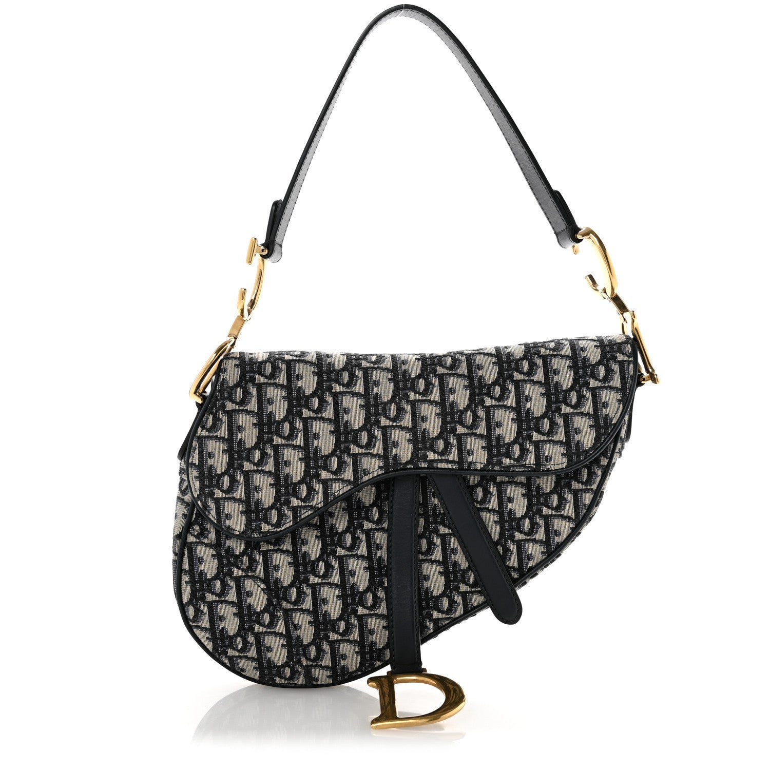Christian Dior Oblique Saddle Bag Blue