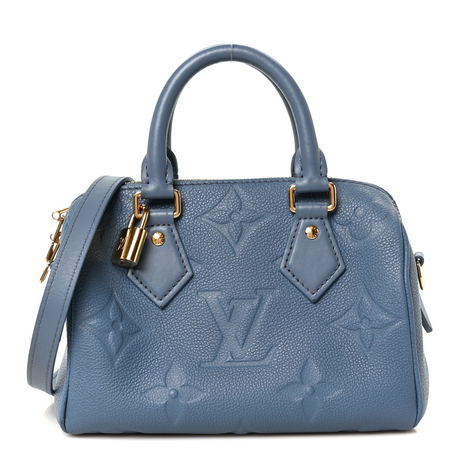 Louis Vuitton Empreinte Monogram Giant Speedy Bandouliere 20 Blue Jean