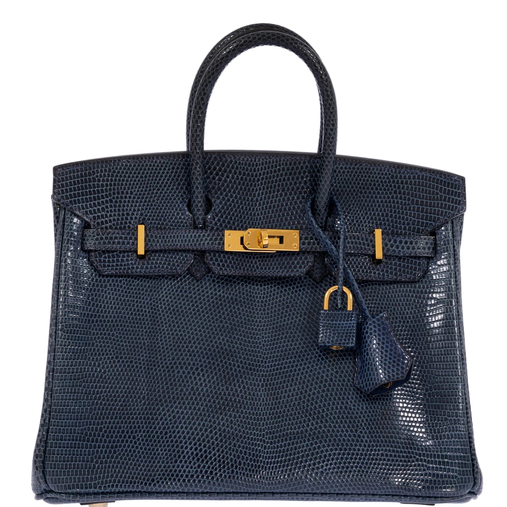 Hermes Hermès Birkin 25 Bleu de Malte Lizard Gold Hardware