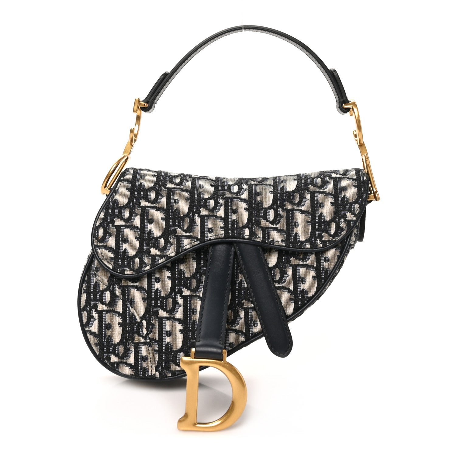 Christian Dior Oblique Mini Saddle Bag Blue
