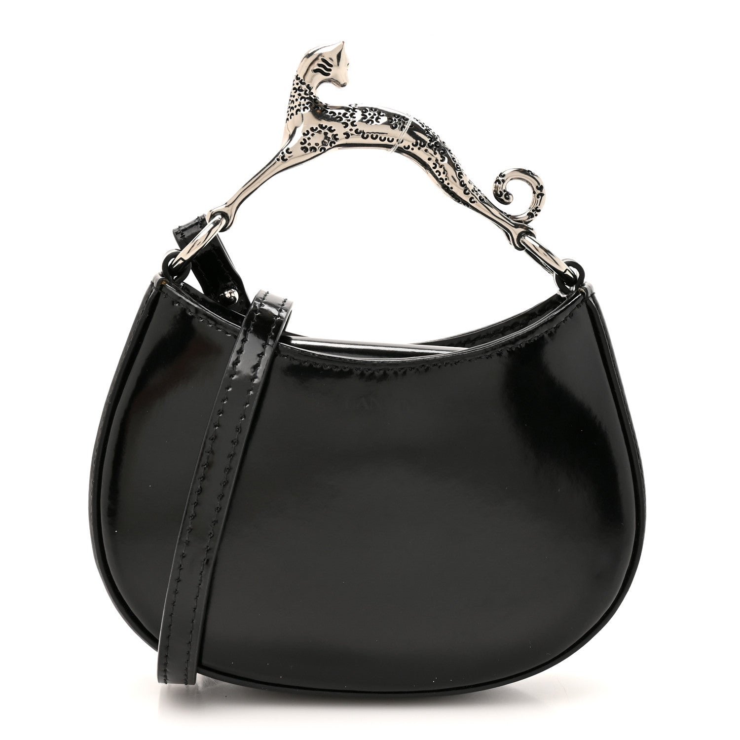 Lanvin Lanvin Lambskin Mini Cat Hobo Black