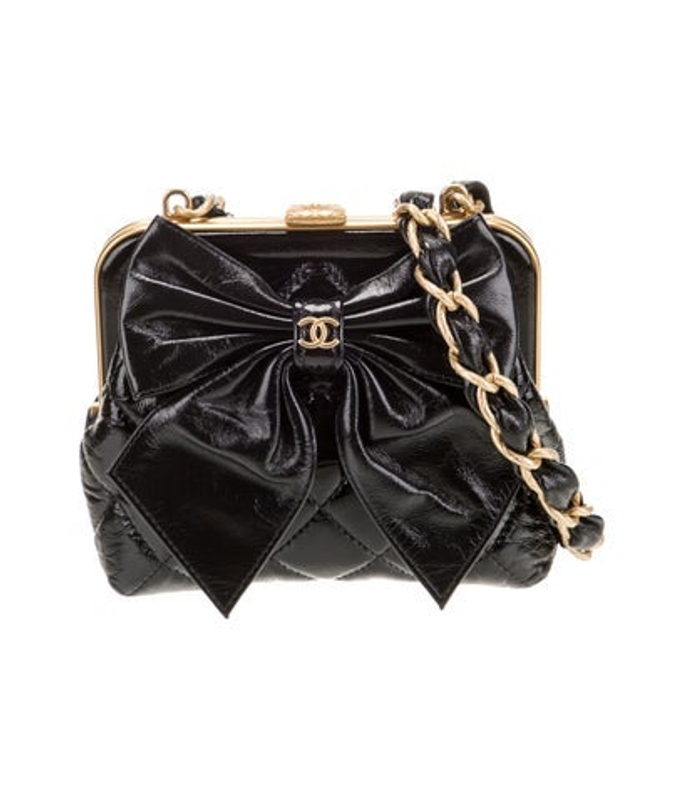 Chanel Cc Bow Clutch With Chain