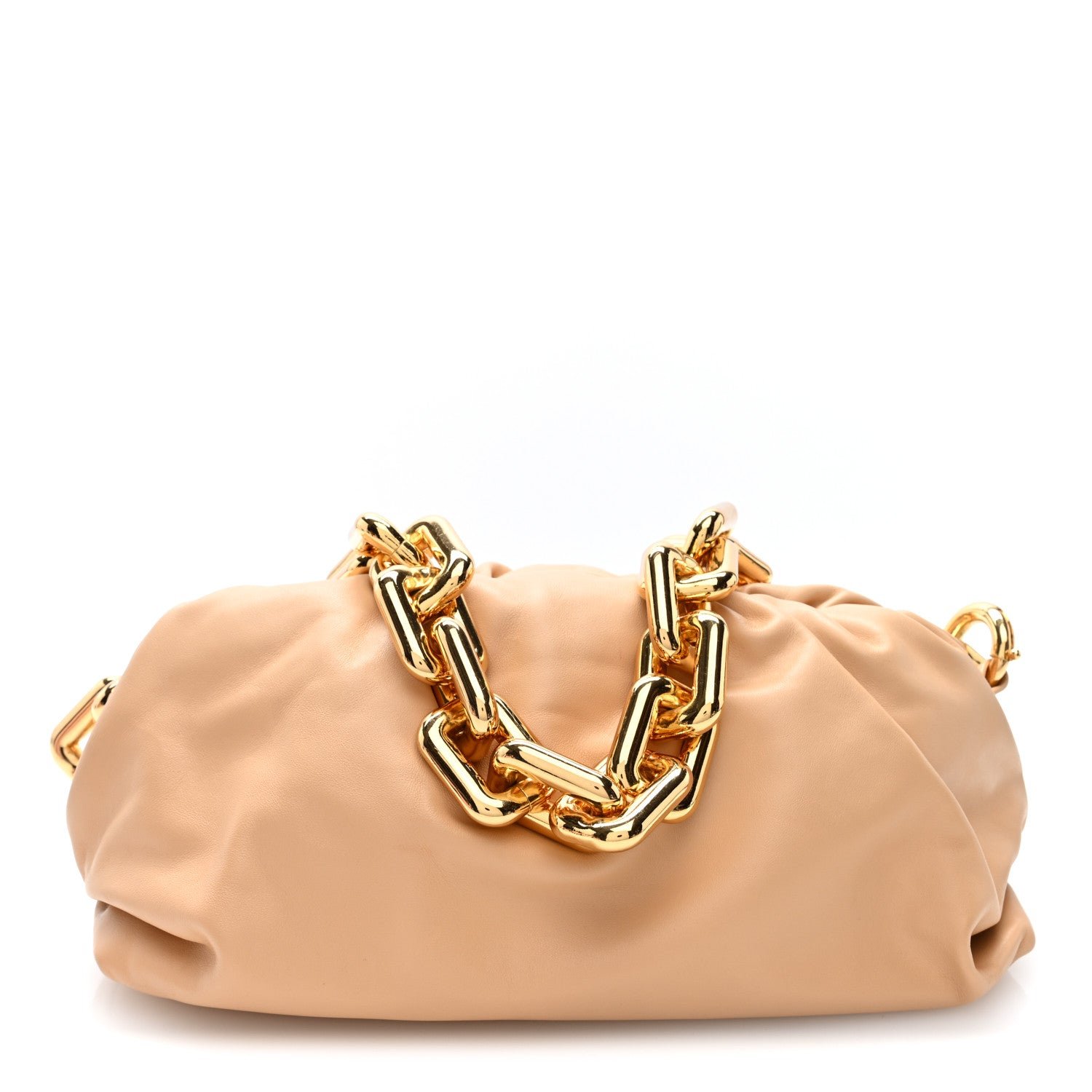 Bottega Veneta Calfskin The Pouch Chain Almond