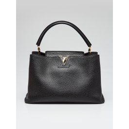 Louis Vuitton Black Taurillon Leather Capucines MM Bag