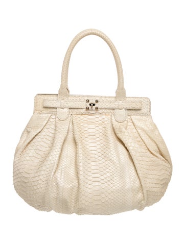 Snakeskin Top Handle Bag