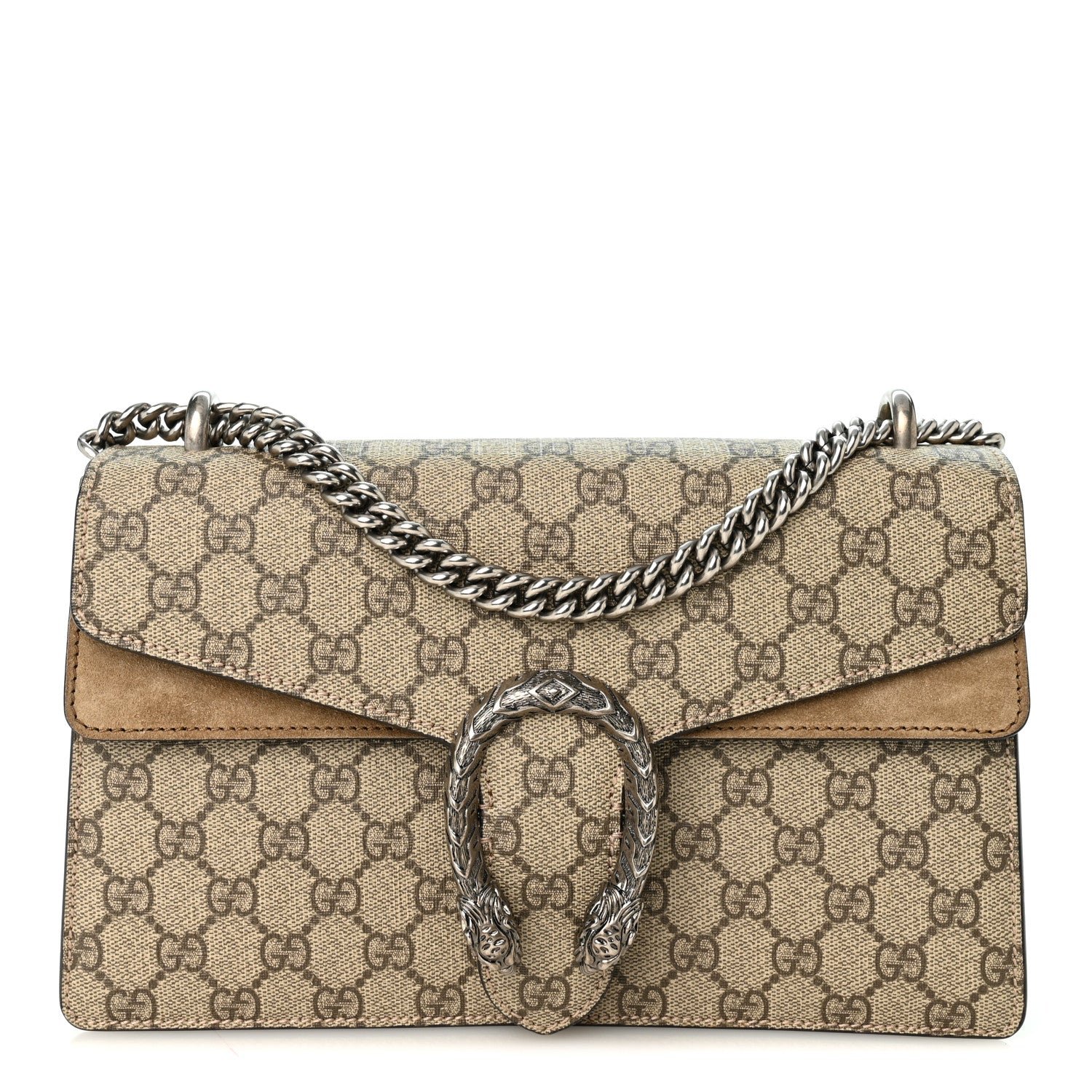 Gucci GG Supreme Monogram Small Dionysus Shoulder Bag Taupe
